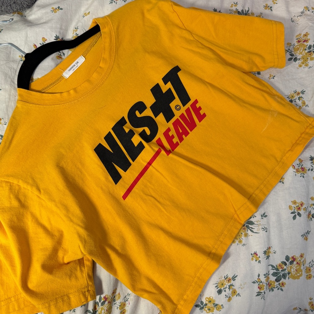 Yellow graphic crop top